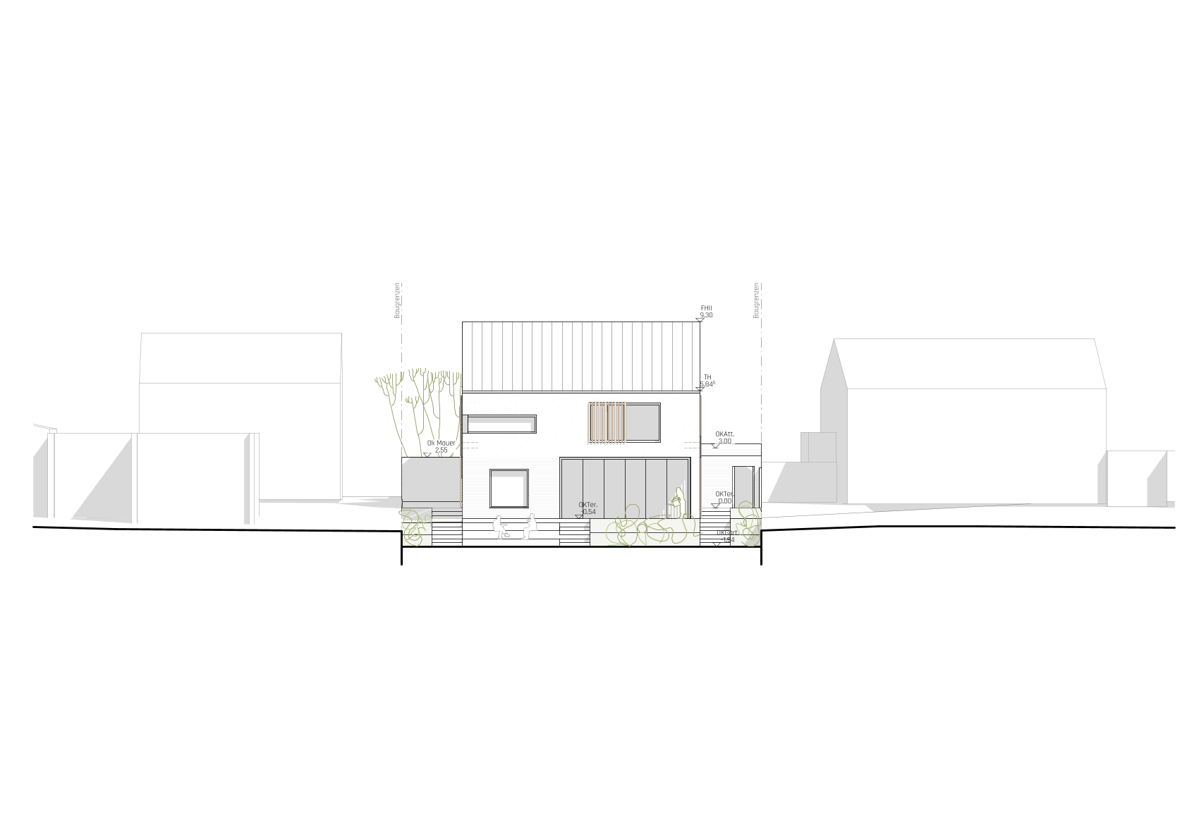 Querschnitt des sanierten Bauernhauses