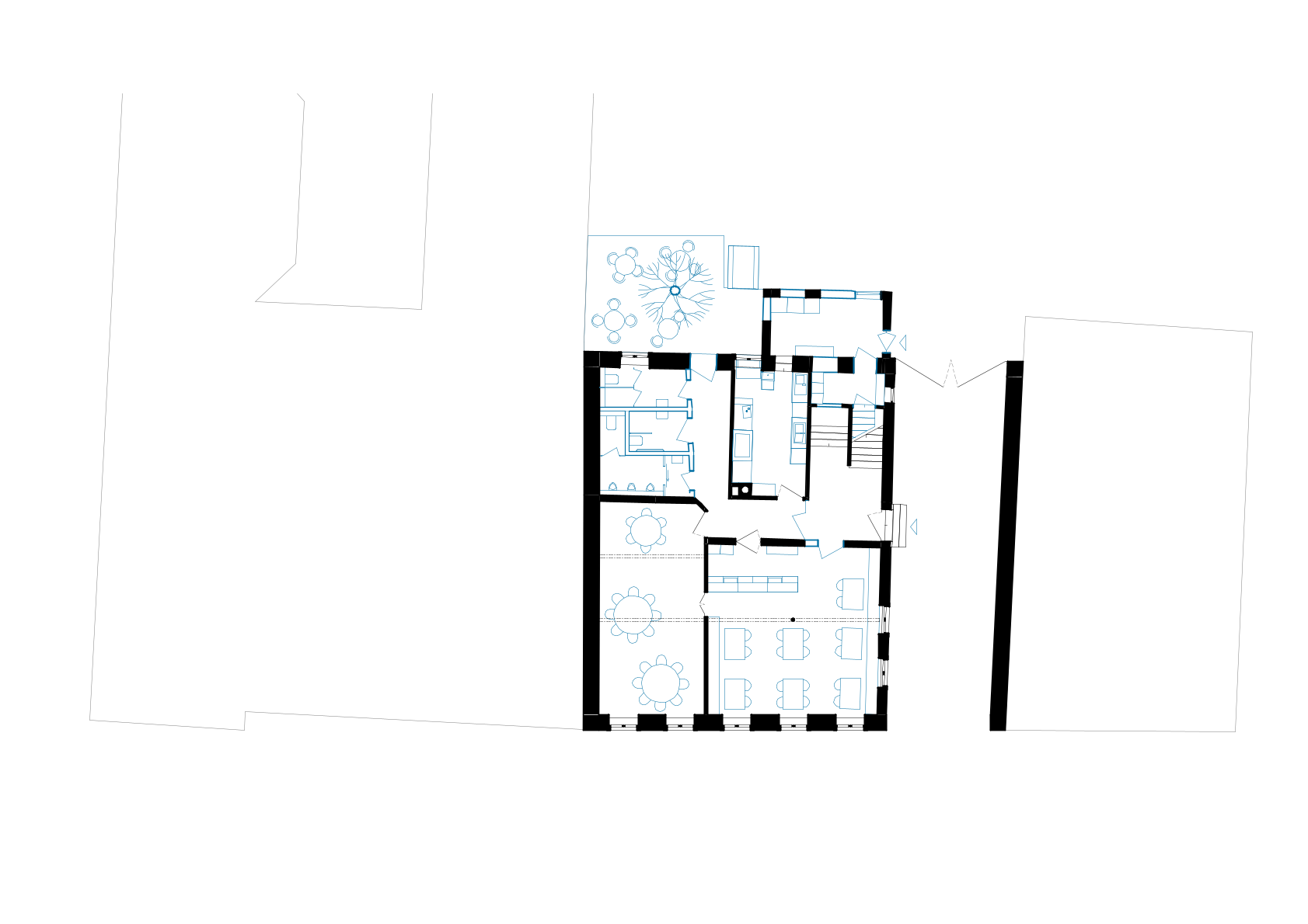 Grundriss des sanierten Bauernhauses