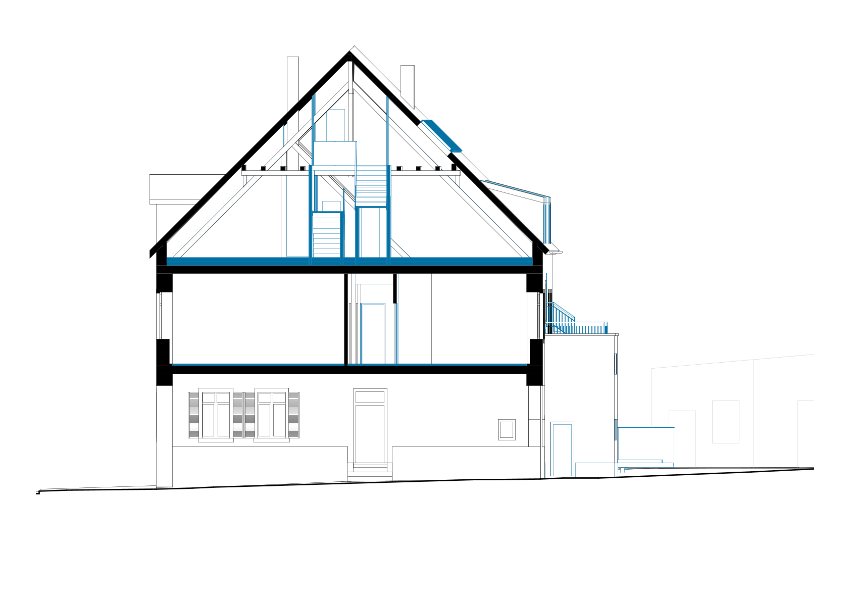 Visualisierung des sanierten Bauernhauses