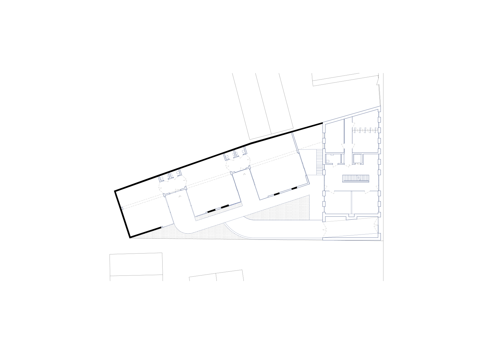 Innenhof des sanierten Bauernhauses